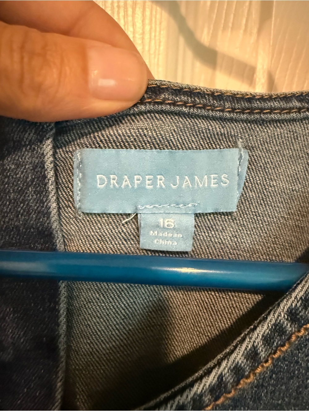 NWT Draper James Sleeveless Denim A-Line Dress Size 16 Blue Zip Back - Picture 4 of 5